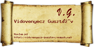 Vidovenyecz Gusztáv névjegykártya