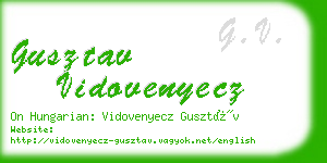 gusztav vidovenyecz business card